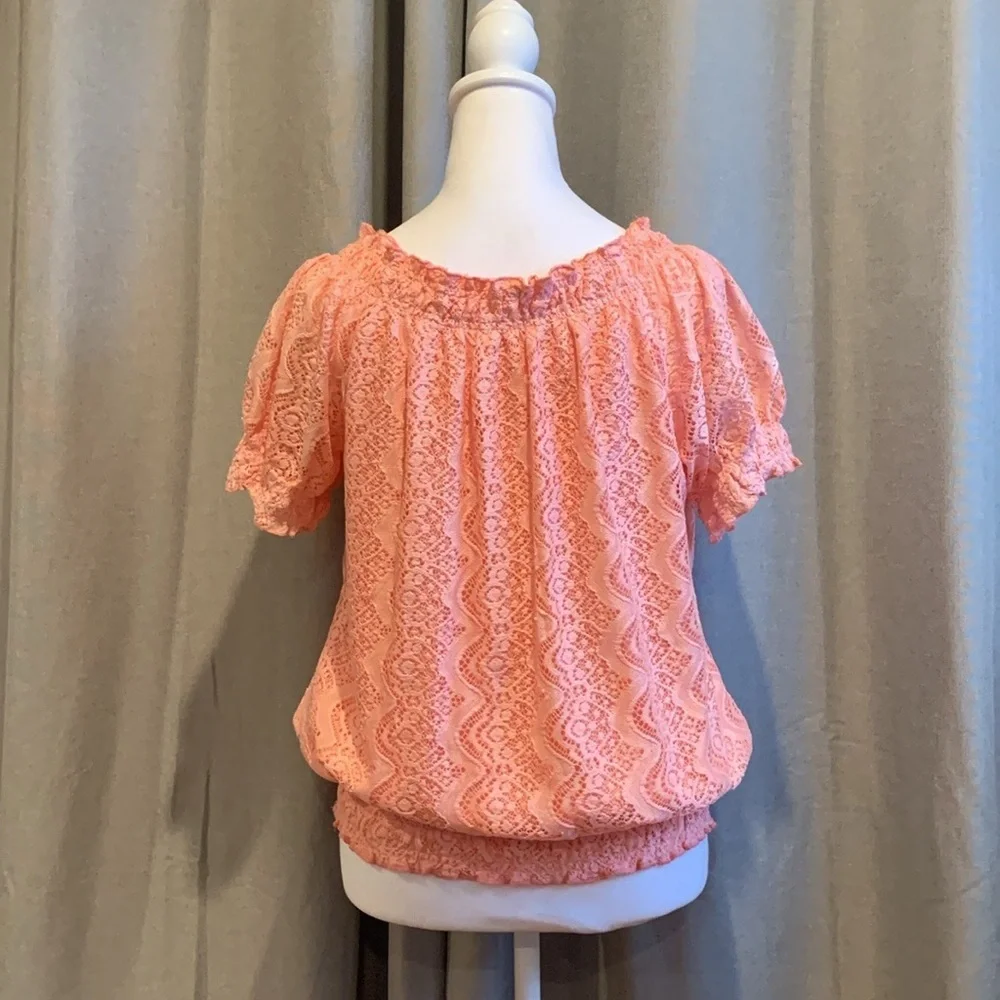 NWOT - No Boundaries Pink Lace Top Size Large (11-13) - Picture 8 of 16
